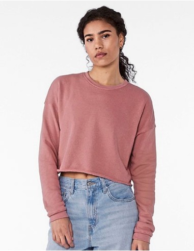 B-7503-Womens Cropped Crew Fleece